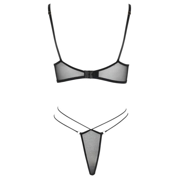 Cottelli - set sutien transparent din dantelă (negru)