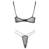 Cottelli - set sutien transparent din dantelă (negru)