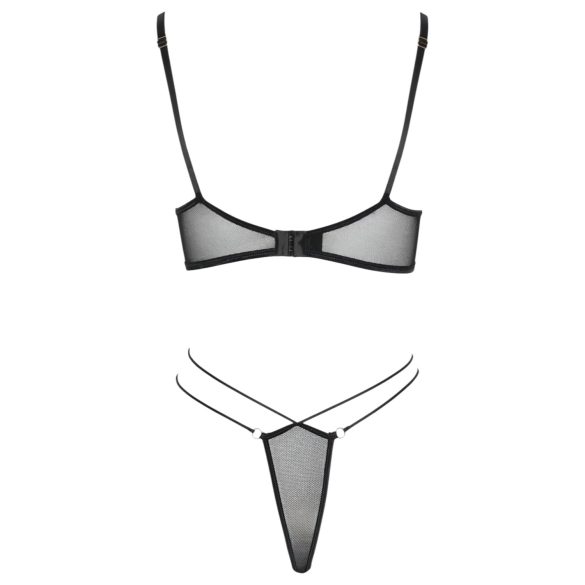Cottelli - set sutien transparent din dantelă (negru)