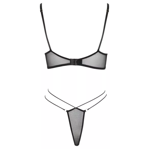 Cottelli - set sutien transparent din dantelă (negru) - M