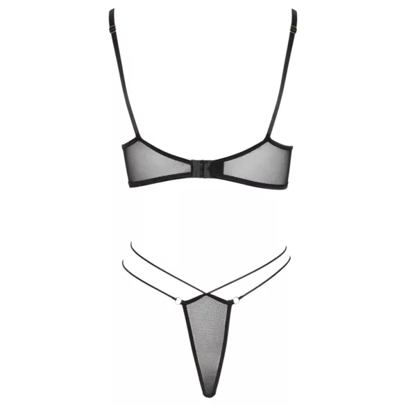 Cottelli - set sutien transparent din dantelă (negru) - M