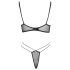 Cottelli - Set sutien dantelat transparent (negru) - L