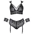 Cottelli Bondage Plus Size - set sutien dantelă (negru)