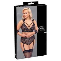   Cottelli Bondage Plus Size - set sutien dantelă (negru) - 3XL