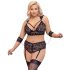 Cottelli Bondage Plus Size - set sutien dantelă (negru) - 3XL