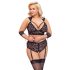 Cottelli Bondage Plus Size - set sutien dantelă (negru) - 4XL