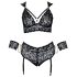 Cottelli Bondage Plus Size - set sutien dantelă (negru) - 4XL