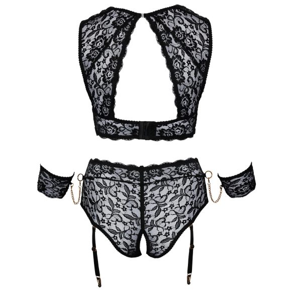 Cottelli Bondage Plus Size - set sutien dantelă (negru) - 4XL