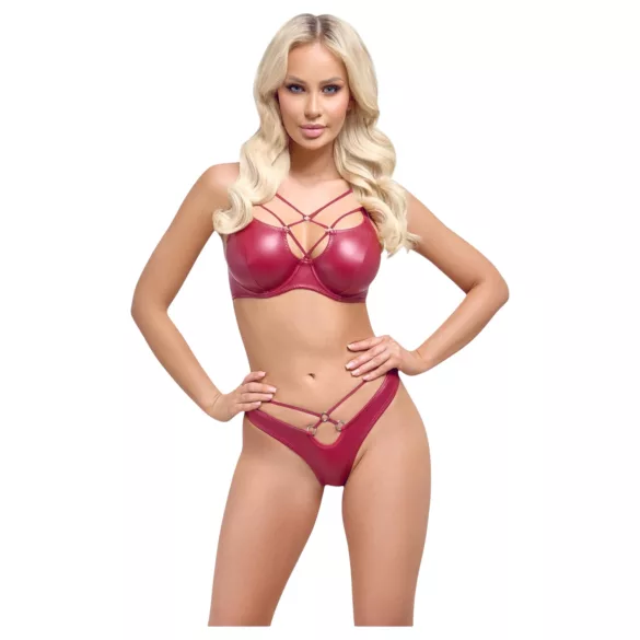 Cottelli Party - set sutien cu efect lucios - roșu - 85B/L