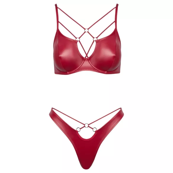 Cottelli Party - set sutien cu efect lucios - roșu - 85B/L