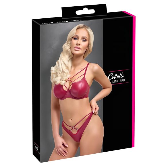 Cottelli Party - set sutien cu efect lucios - roșu - 85B/L