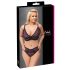 Cottelli Plus Size - Set sutien transparent cu model (mov) - 2XL