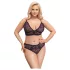Cottelli Plus Size - Set sutien transparent cu model (mov) - 2XL