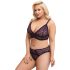 Cottelli Plus Size - Set sutien transparent cu model (mov) - 2XL