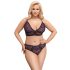 Cottelli Plus Size - set sutien transparent cu model (mov) - 4XL