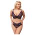 Cottelli Plus Size - set sutien transparent cu model (mov) - 4XL