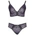 Cottelli Plus Size - set sutien transparent cu model (mov) - 4XL