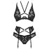 Obsessive Alessya - set lenjerie din dantelă (negru) - M/L
