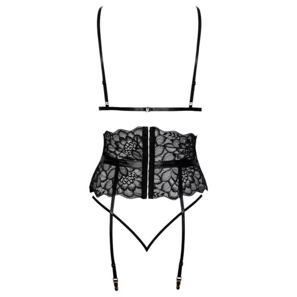 Sărutabil - set sutien cu curea talie (negru) - L/XL