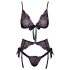 Kissable - set sutiene brodate roz-mov (negru)