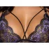 Cottelli - Set lenjerie 3 piese dantelă (negru-violet) - XL