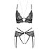 Set Sutien Dantelă Deschis Abierta Fina (negru) - M