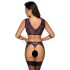 Cottelli Bondage - set lenjerie și cătușe (negru-violet) - XL