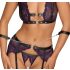 Cottelli Bondage - set lenjerie și cătușe (negru-violet) - XL