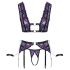 Cottelli Bondage - set lenjerie și cătușe (negru-violet) - XL