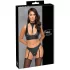 Cottelli Bondage - set sutien lucios cu cătușe (negru)