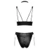 Cottelli Bondage - set sutien lucios cu cătușe (negru)