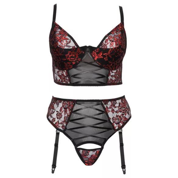 Cottelli Plus Size - set de sutien ajustabil (roșu)