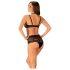 Obsessive Elizenes - set sutien transparent cu model (negru)