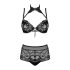 Obsessive Elizenes - set sutien transparent cu model (negru)