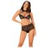 Obsessive Elizenes - set sutien transparent cu model (negru) - L/XL