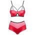 Set lenjerie Leatheria - efect piele (roșu) - S/M