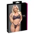 Cottelli Party - set lenjerie cu sutien tip corset - negru - 80B/M