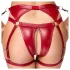 Cottelli Bondage - Set sutien lucios și cătușe pentru mâini (roșu) - L