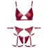 Cottelli Bondage - Set sutien lucios și cătușe pentru mâini (roșu) - L