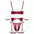 Cottelli Bondage - Set sutien lucios și cătușe pentru mâini (roșu) - L