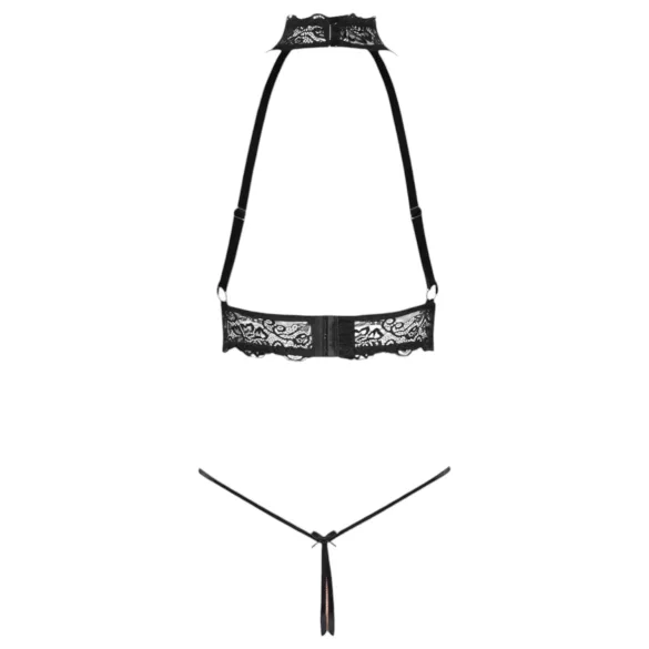 Abierta Fina - set lenjerie erotică cu lanțuri - negru - M