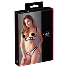 Cottelli - set lenjerie cu sutien decupat - dungi - 80B/M