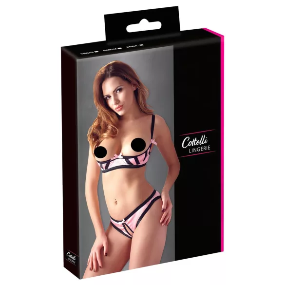 Cottelli - set lenjerie cu sutien decupat - dungi - 80B/M