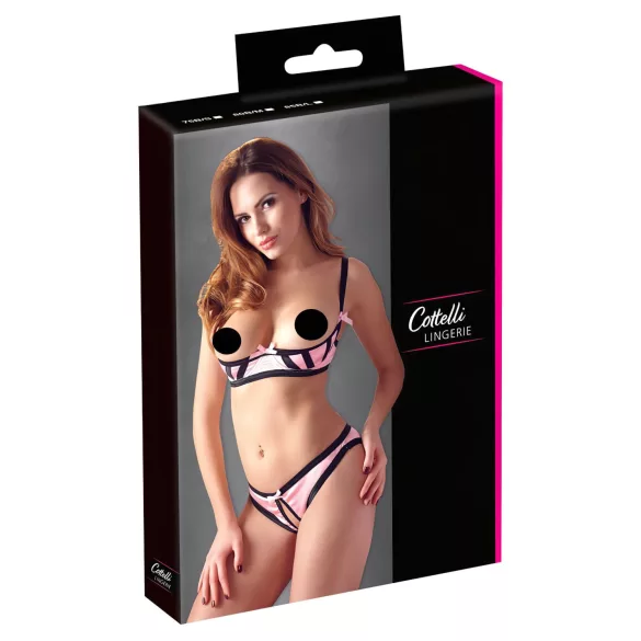 Cottelli - set lenjerie cu sutien decupat - dungi - 85B/L
