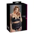 Cottelli Plus Size - sutien cu bretele și inele - negru