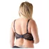 Cottelli Plus Size - sutien cu bretele și inele - negru - 95F