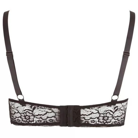 Cottelli Plus Size - sutien cu bretele și inele - negru - 95F