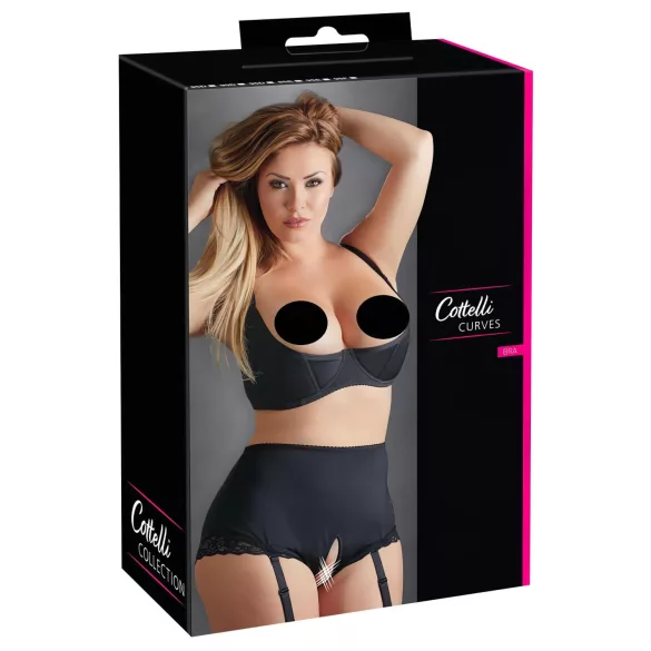 Cottelli Plus Size - sutien tip balconette cu întărituri - negru - 95F