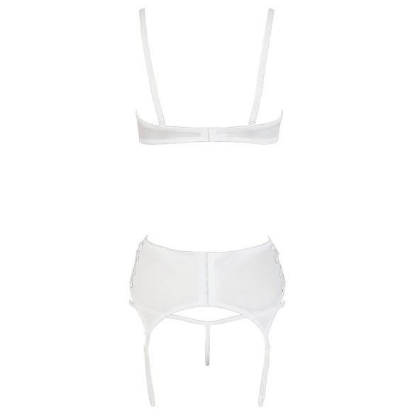 Cottelli - set bustier cu dantelă și șnur - alb - 85C/L
