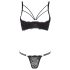 Cottelli - sutien cu inele și tanga negru seducător - 85B/L